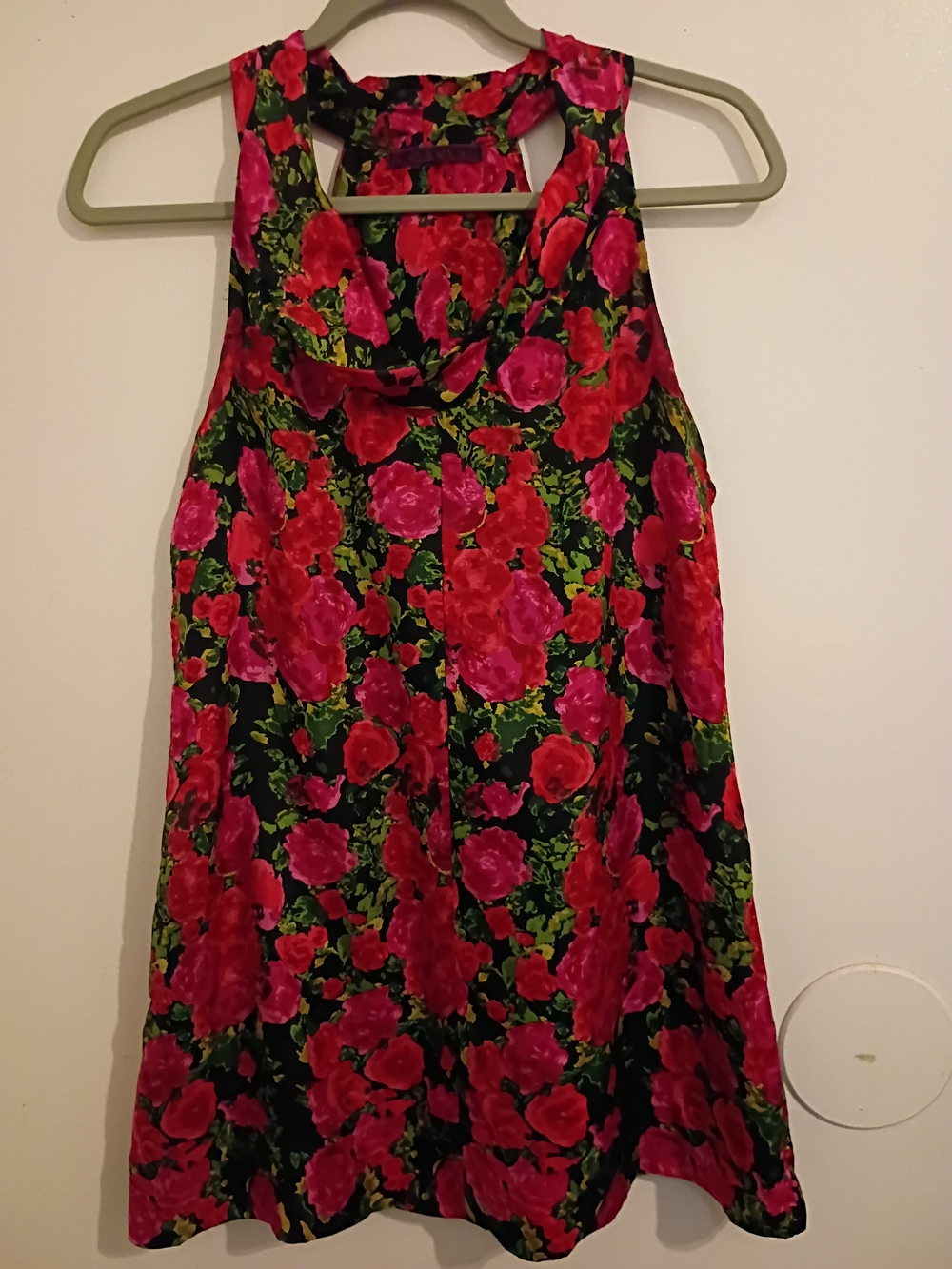 Velvet Women's Floral Cowl Neck Top 100% Silk Sz XS/P